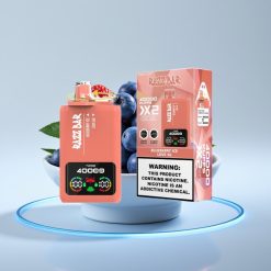 Razz Bar 40000 Puffs Disposable Vape с экраном, 650 мАч, 2x1.0Ω Mesh, Голубика Лед